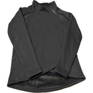 Athleta Cozy Karma Sweatshirt Womens Sz Medium Pullover Asymmetric Sweater Black